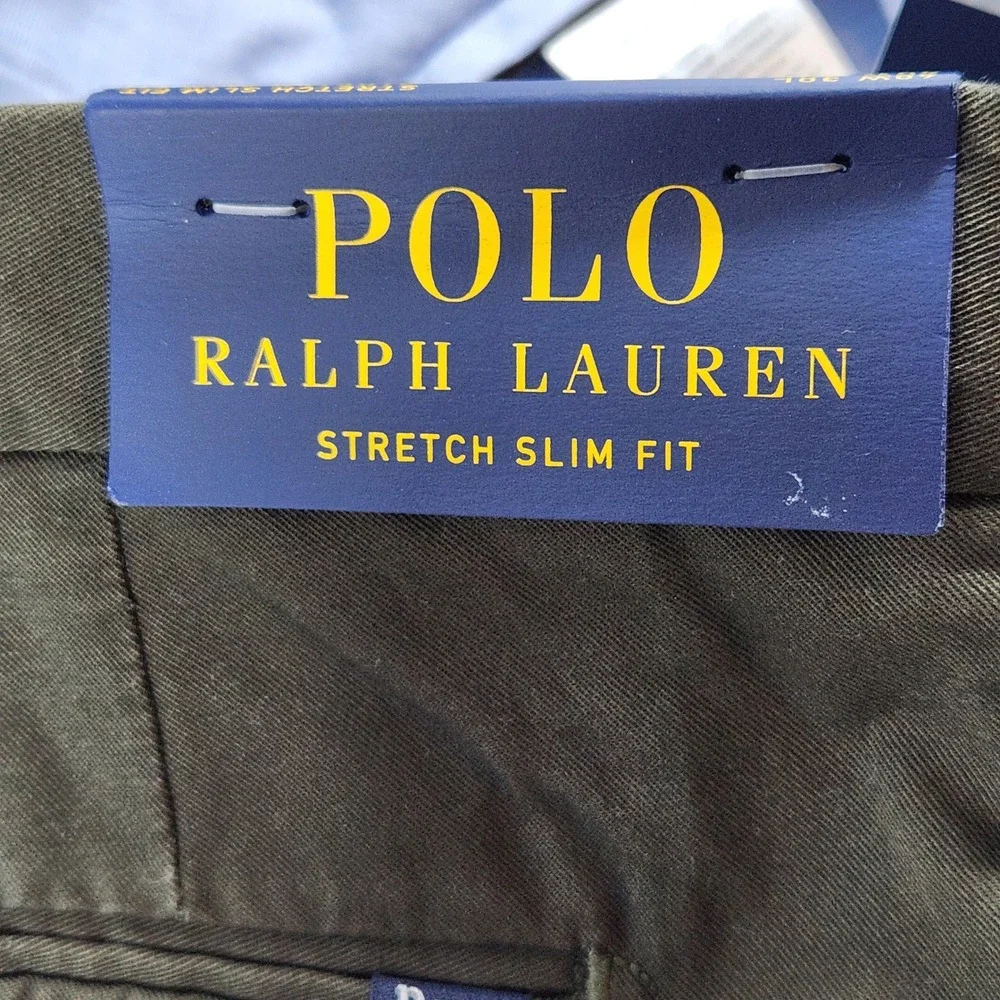 Polo Ralph Lauren‎ Mens Stretch Slim Fit Chino Pants Olive Brown 40x30 NWT